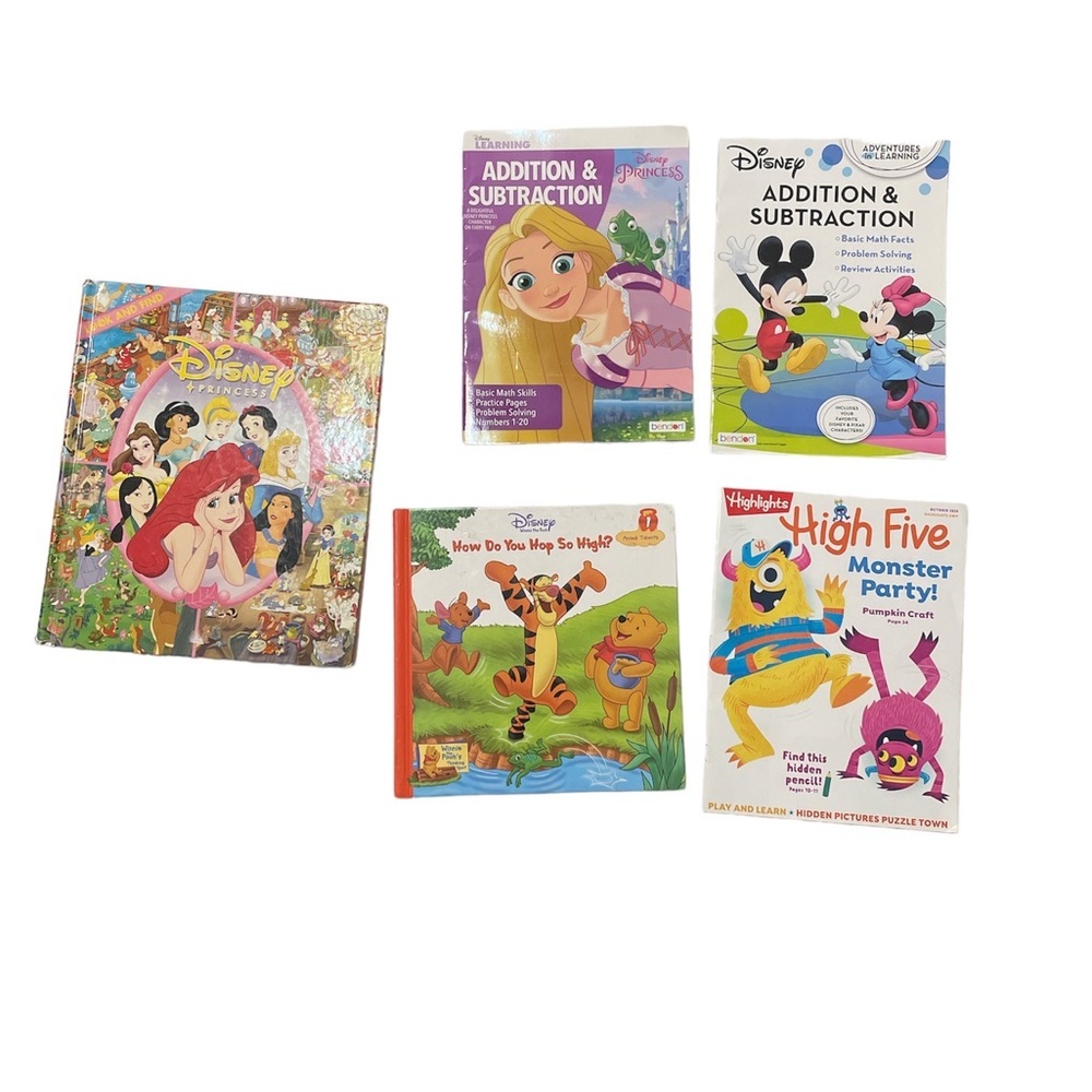 Bundle Of 5 Disney Activity/Story Children Books/ Magazine